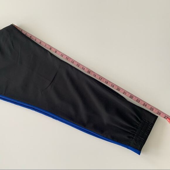 Dynamite Black and Electric Blue Side Striped Casual Pants Large - Picture 9 of 10